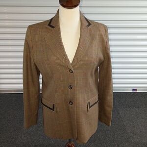 Tailored Brown Plaid Women's Blazer